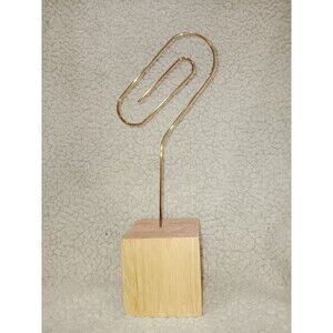 Eccolo Wood and Metal paperclip weight paper holder